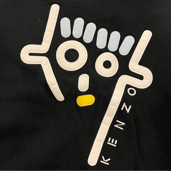 Authentic Kenzo Black Crewneck Graphic Sweatshirt – 3D Abstract Face Size M - Picture 9 of 13